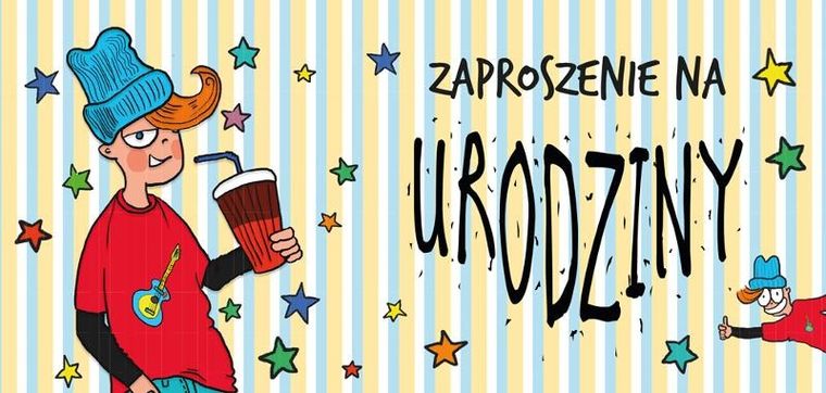 Zaproszenie na urodziny, chłopak, 5 szt.
