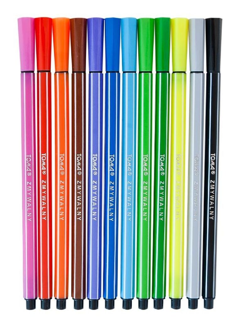 Zębozaurus, flamastry szkolne, 12 kolorów