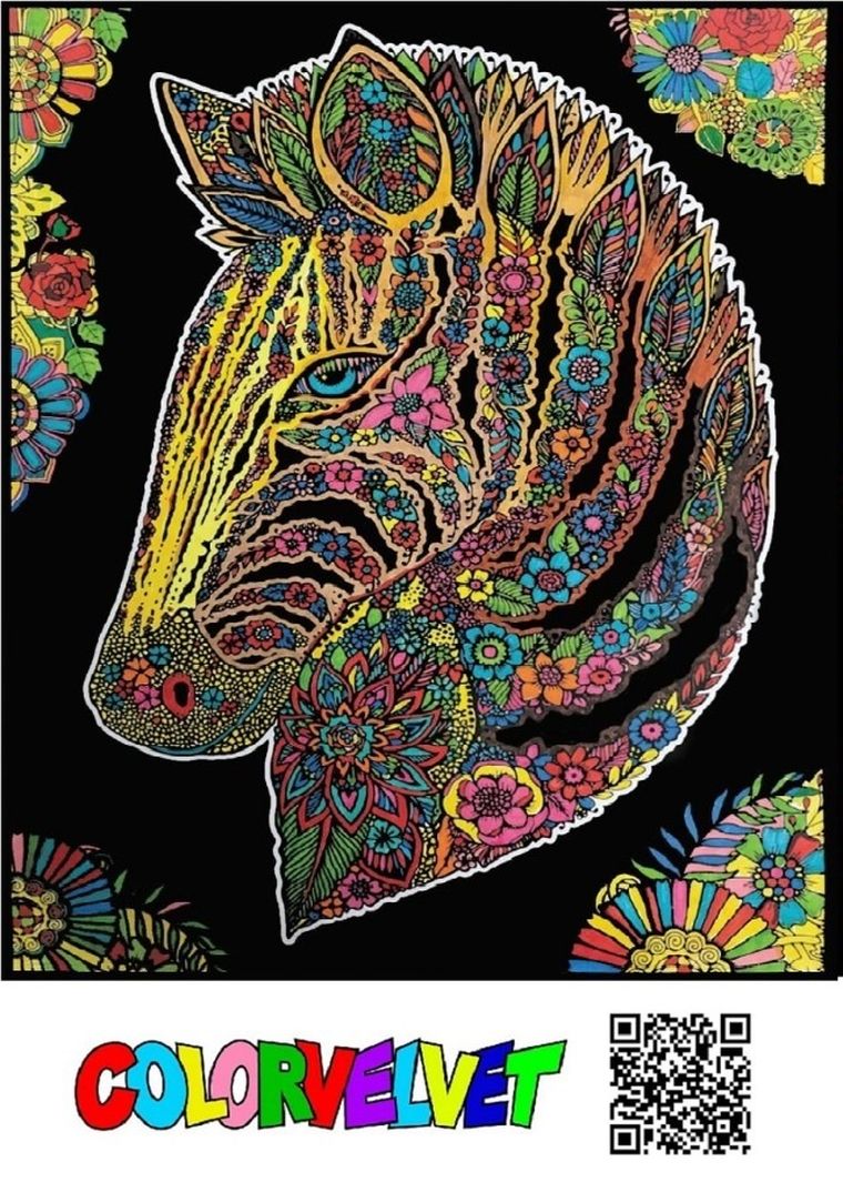 Zebra. Kolorowanka welwetowa, 47-35 cm