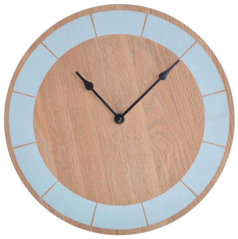 Zegar drewniany, niebieski, 30-1 cm
