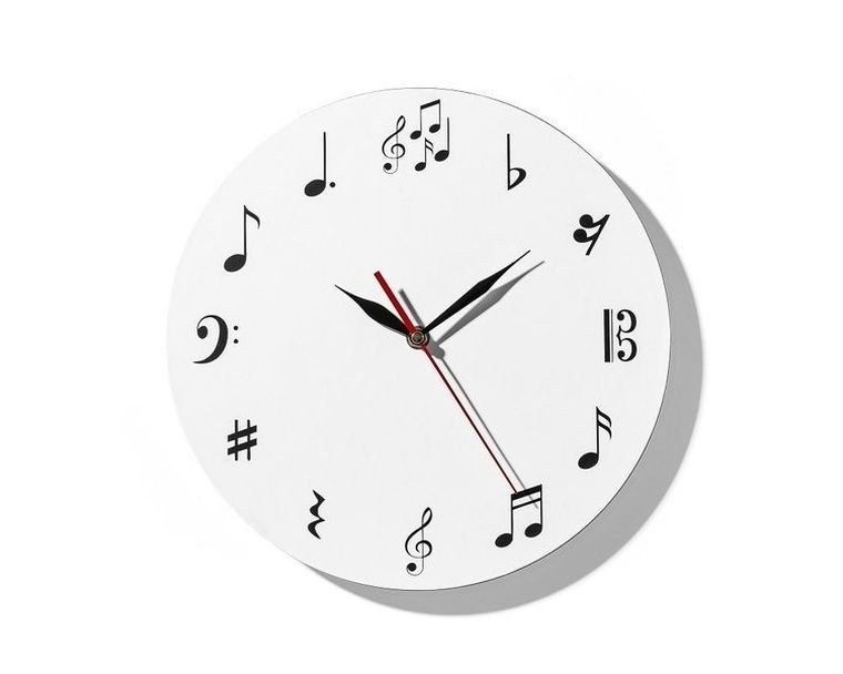 Zegar muzyka, biały