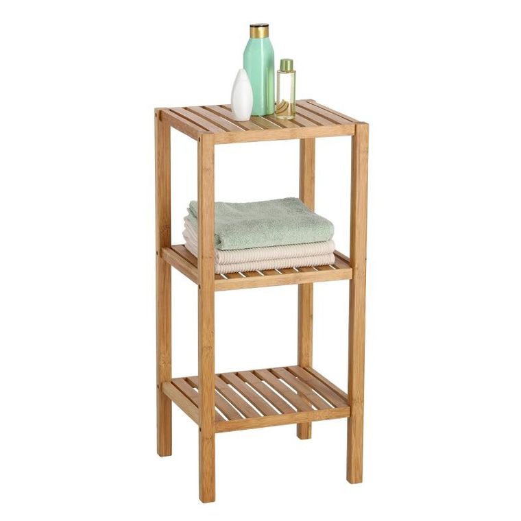 Zeller, bambusowa półka łazienkowa, 37-33-80 cm