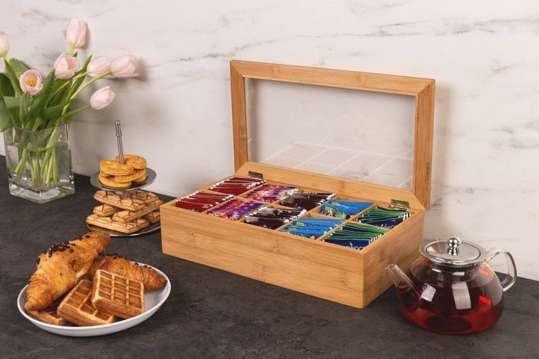 Zeller, bambusowa szkatułka na herbatę w torebkach, 10 przegródek