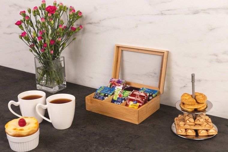 Zeller, bambusowa szkatułka na herbatę w torebkach, 6 przegródek