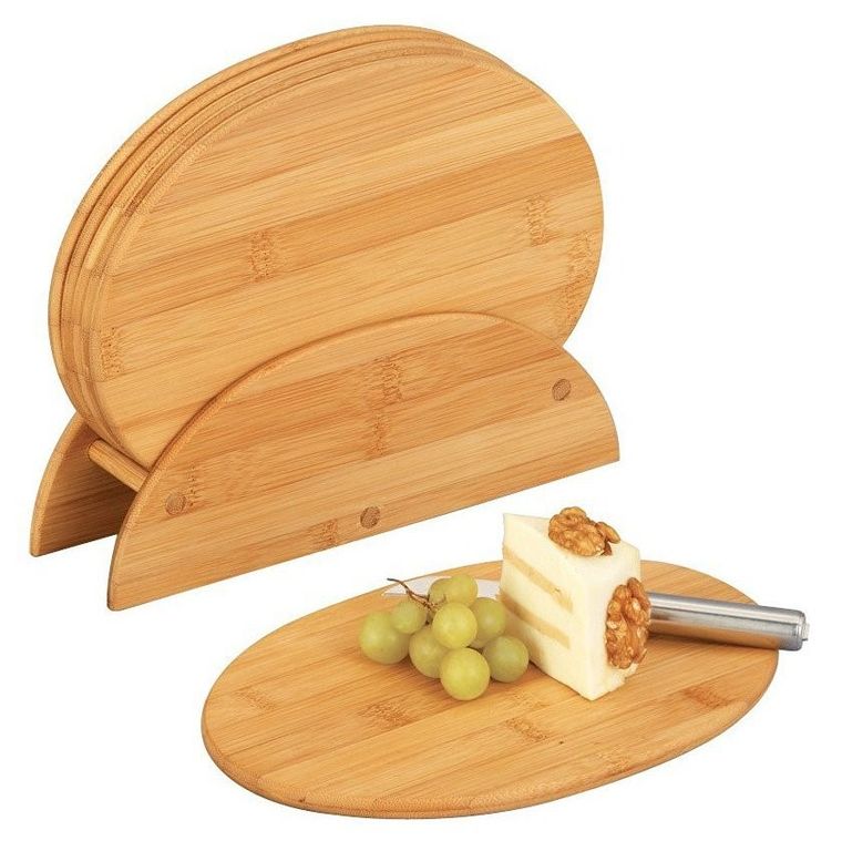 Zeller, bambusowe deski kuchenne + stojak, 7 części