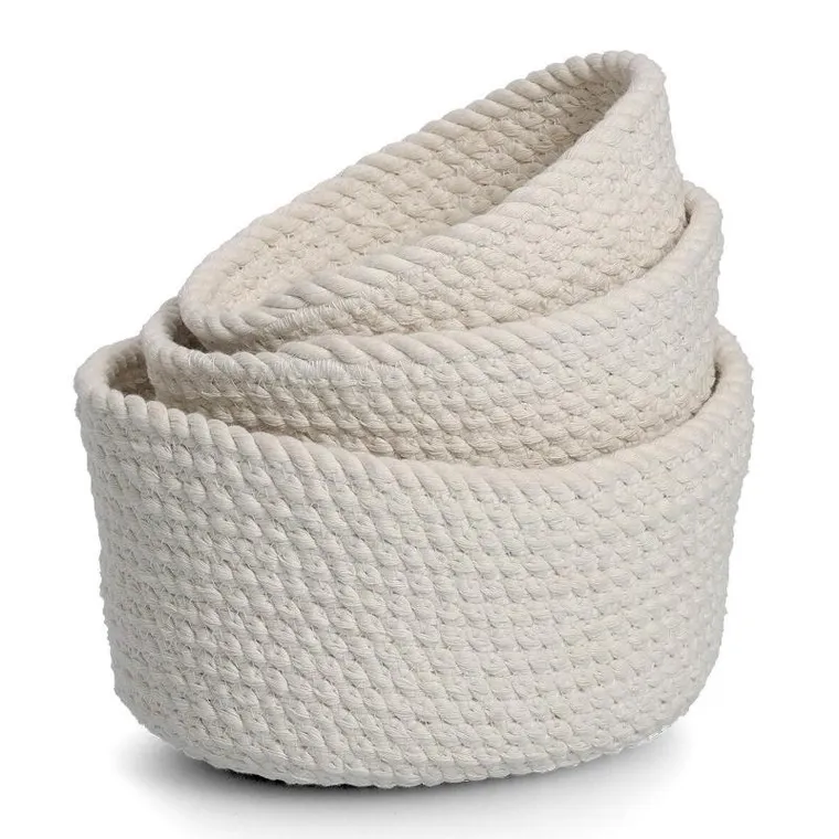Zeller, komplet bawełnianych koszyków w różnych rozmiarach, 3 szt.