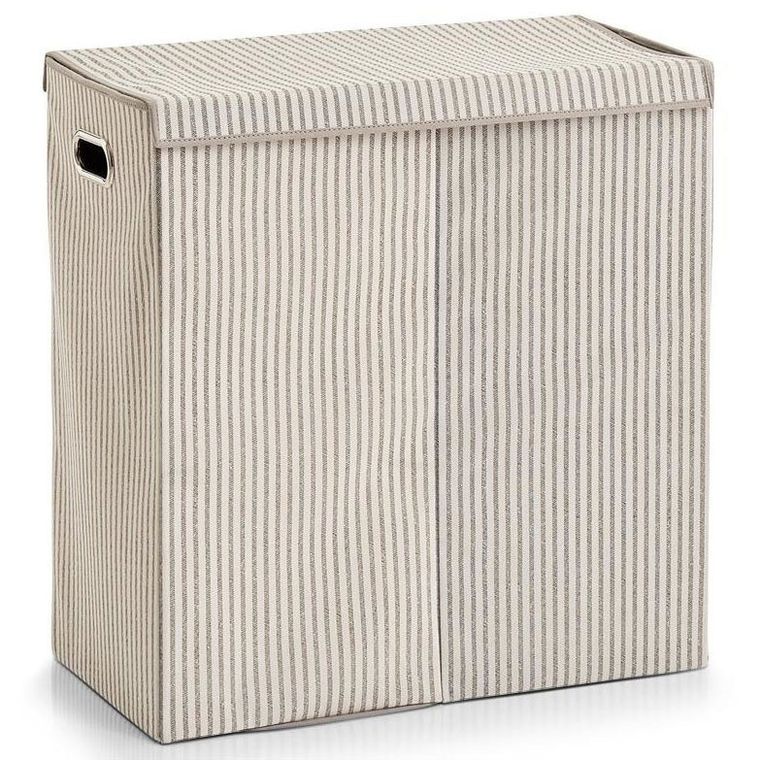 Zeller, kosz dwukomorowy na pranie, składany, 120 l, 63-61,5-31 cm