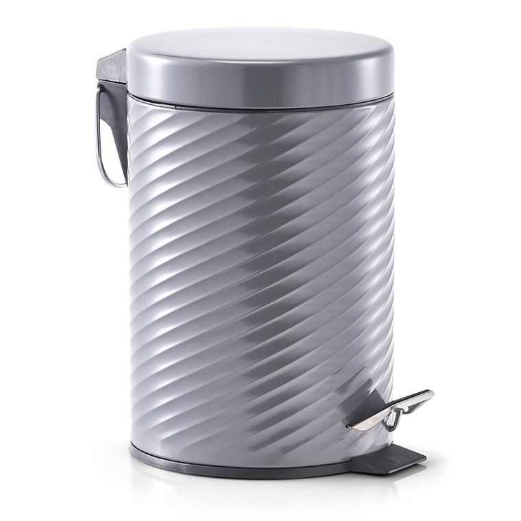 Zeller, kosz łazienkowy 3l, metalowy, szary