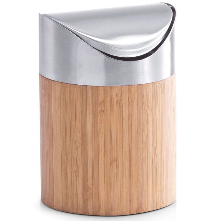 Zeller, kosz łazienkowy mini bamboo, pojemnik na śmieci