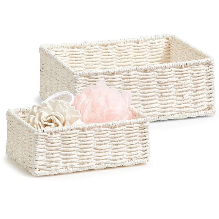 Zeller, koszyk do przechowywania, 2 szt., biały