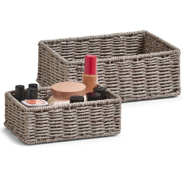 Zeller, koszyk do przechowywania, 2 szt., szary