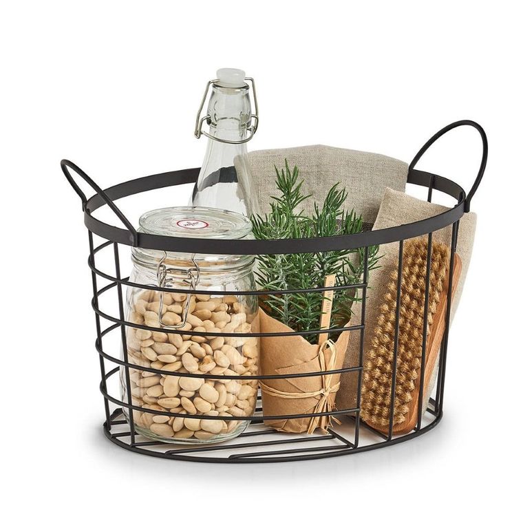 Zeller, koszyk metalowy, czarny, 35-23,5-23 cm