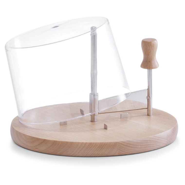 Zeller, krajalnica do sera, drewniana deska z kloszem