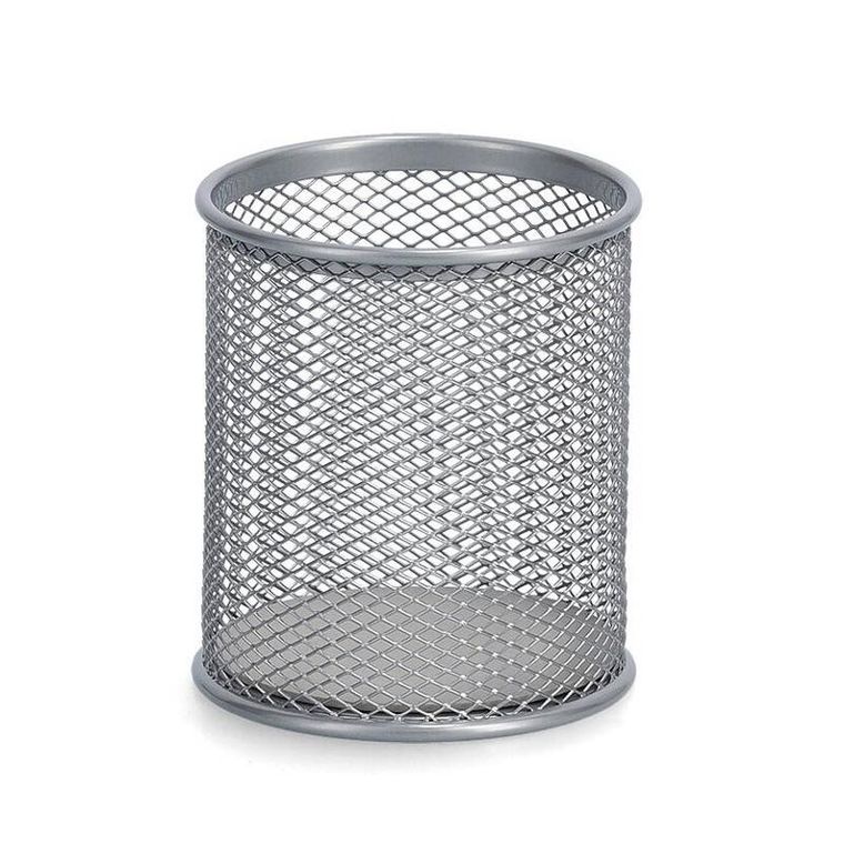 Zeller, kubek na długopisy z metalowej siatki, ø 8 cm, mesh