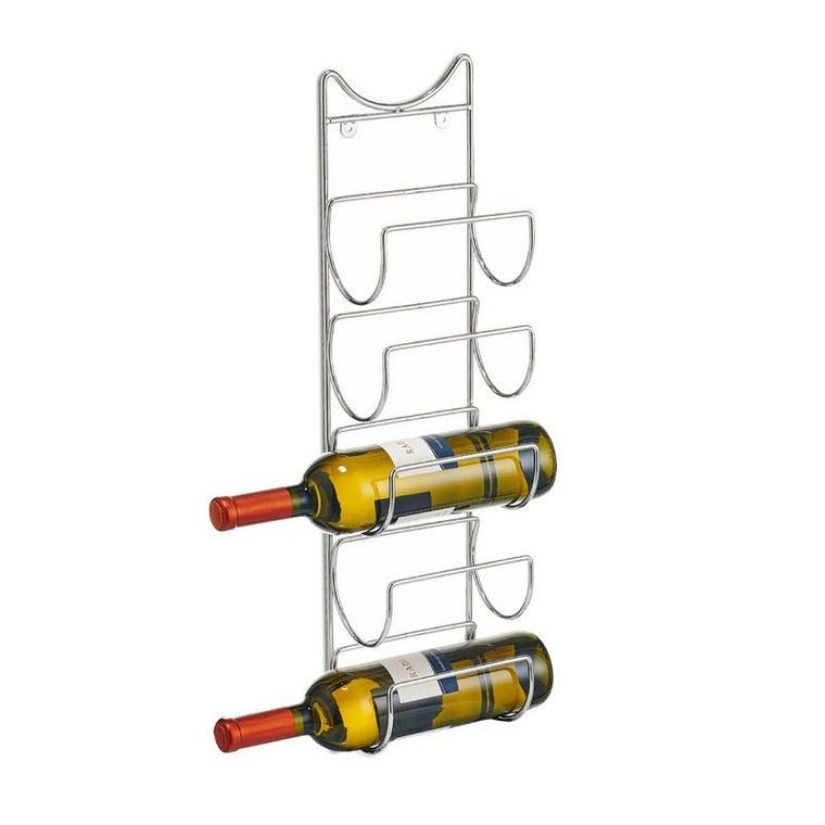 Zeller, metalowy stojak na wino montowany na ścianę, 5 butelek