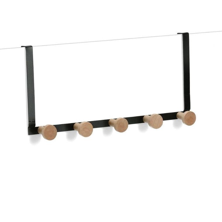 Zeller, metalowy wieszak na drzwi, 5 haczyków