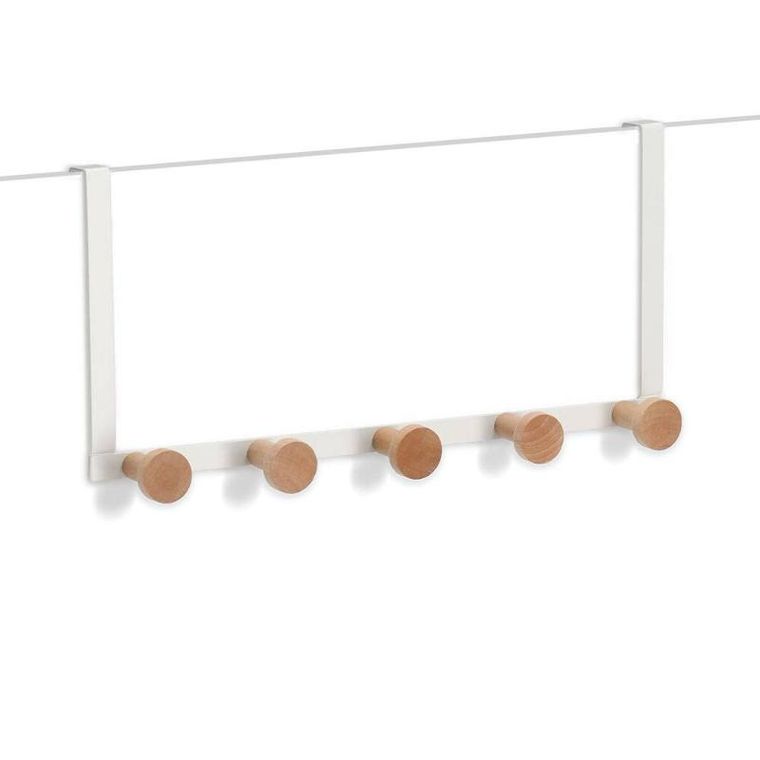 Zeller, metalowy wieszak na drzwi, 5 haczyków