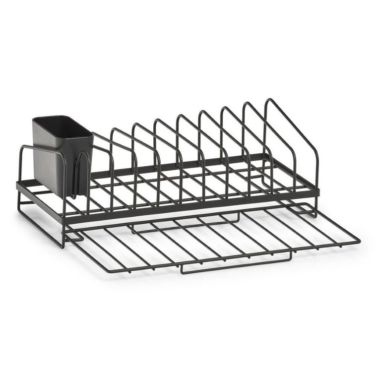 Zeller, ociekacz na naczynia z koszykiem na sztućce, metalowy