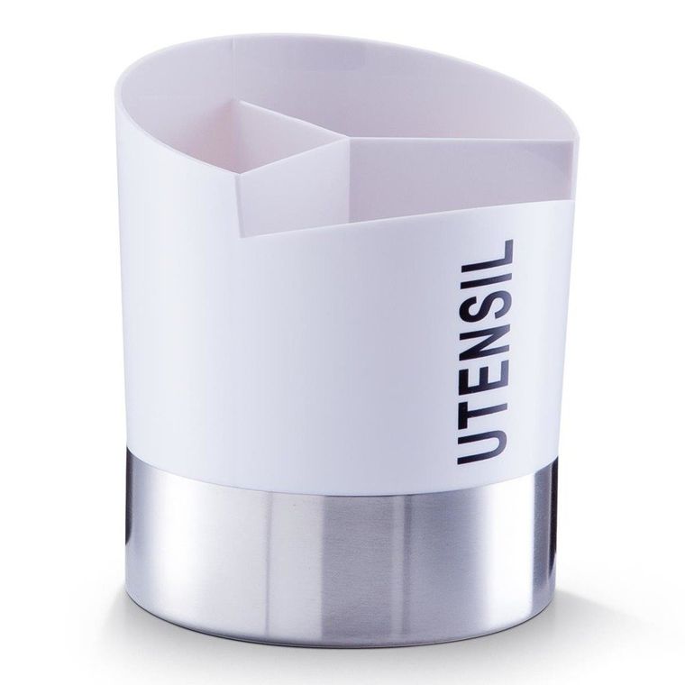 Zeller, organizer kuchenny na sztućce, biały, stal nierdzewna