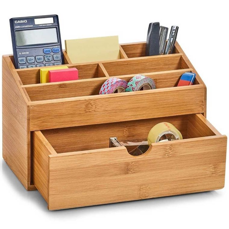 Zeller, organizer na kosmetyki, akcesoria biurowe, 7 przegródek, bambusowy