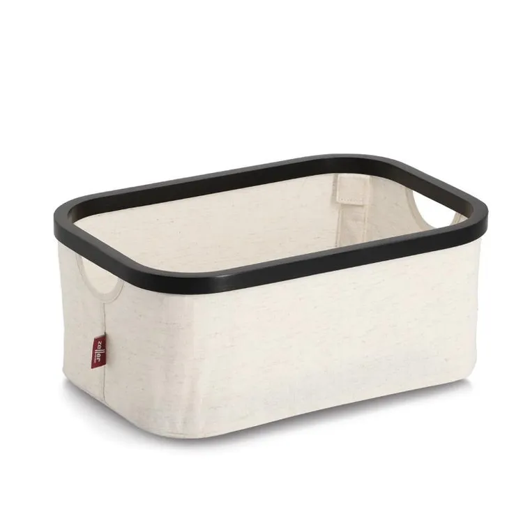Zeller, organizer tekstylny kremowy, bambus, 38-26-16 cm