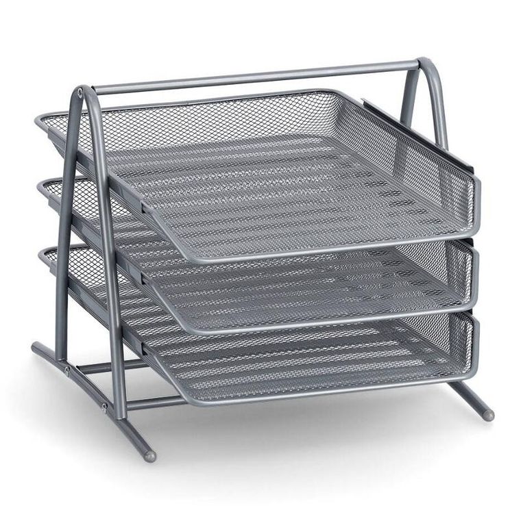 Zeller, piętrowa tacka na dokumenty, z metalowej siatki, mesh