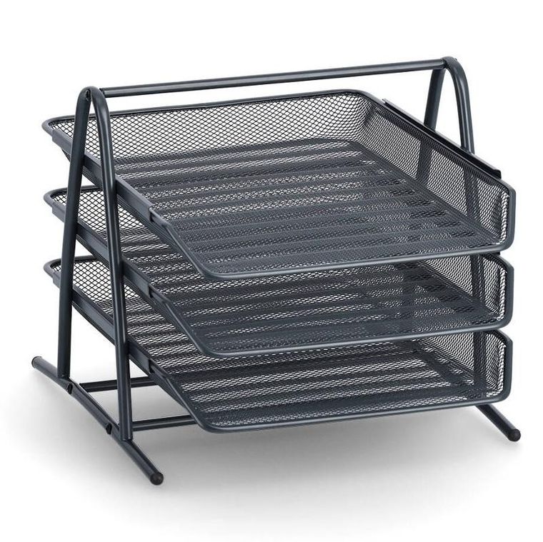 Zeller, piętrowa tacka na dokumenty, z metalowej siatki, Mesh
