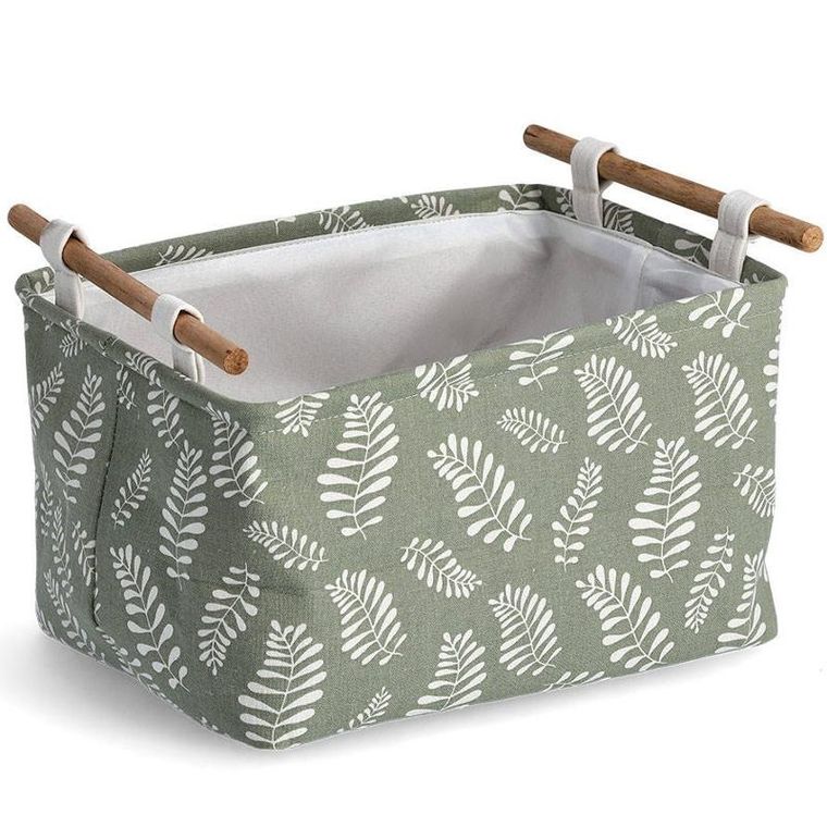 Zeller, pojemnik do przechowywania, bawełniany z uchwytem, motyw liści