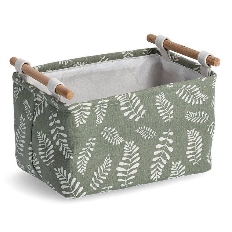 Zeller, pojemnik do przechowywania, bawełniany z uchwytem, motyw liści