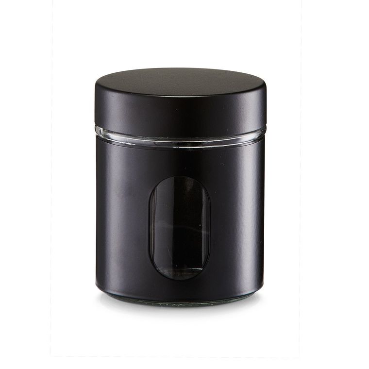 Zeller, pojemnik na żywność sypką, szklany 600 ml, czarny