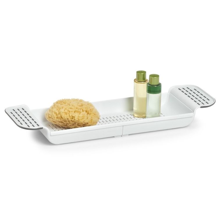 Zeller, półka na wannę z regulacją szerokości, 55-78 cm, biała