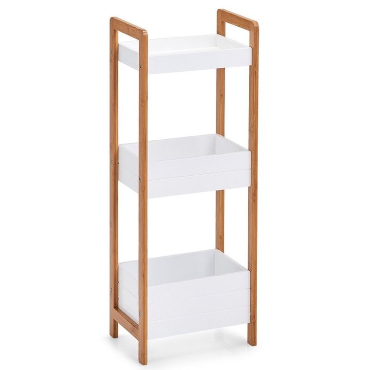 Zeller, półka z włókna bambusowego, trzy kosze