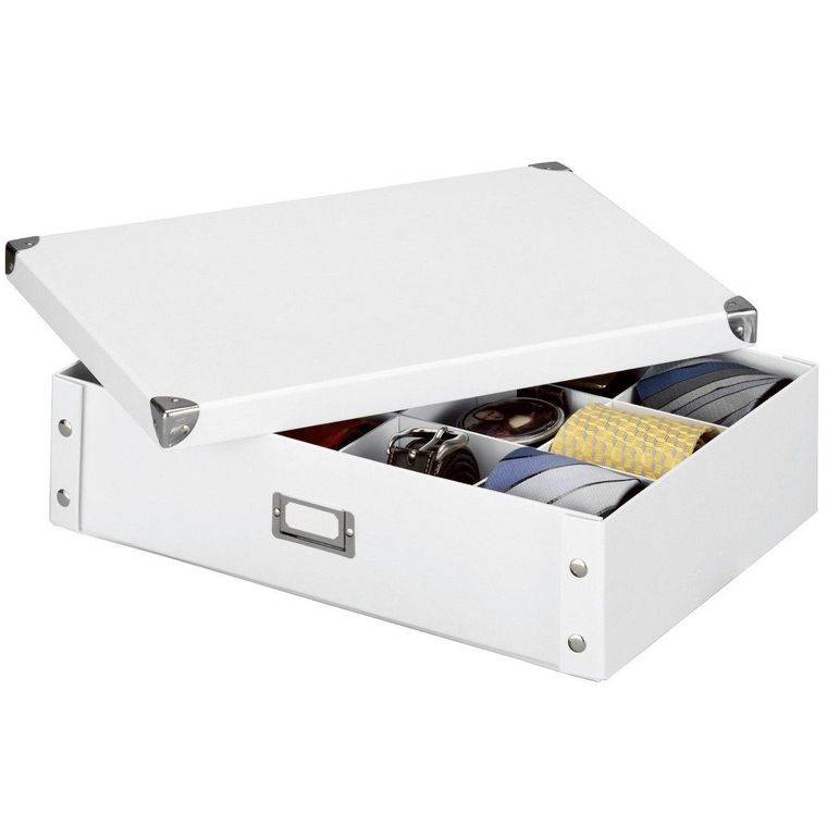 Zeller, pudełko na krawaty i paski, organizer, biały