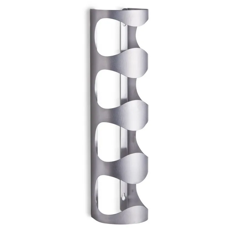 Zeller, ścienny regał na wino, 4 butelki, stal nierdzewna