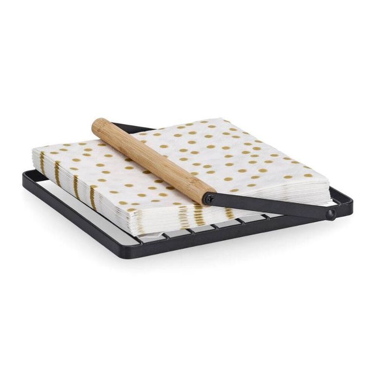 Zeller, serwetnik z metalu i bambusa, 18-19 cm