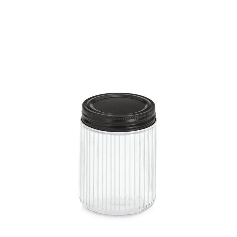 Zeller, słoik z metalową pokrywką, Kitchen essentials, ryflowane szkło