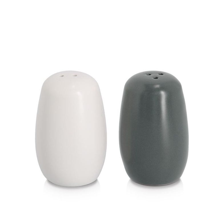 Zeller, solniczka i pieprzniczka ceramiczne, black&white