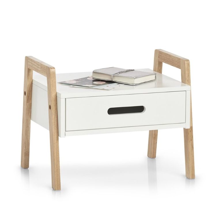 Zeller, stojak z półką i szufladką, 40-30-33 cm, biały