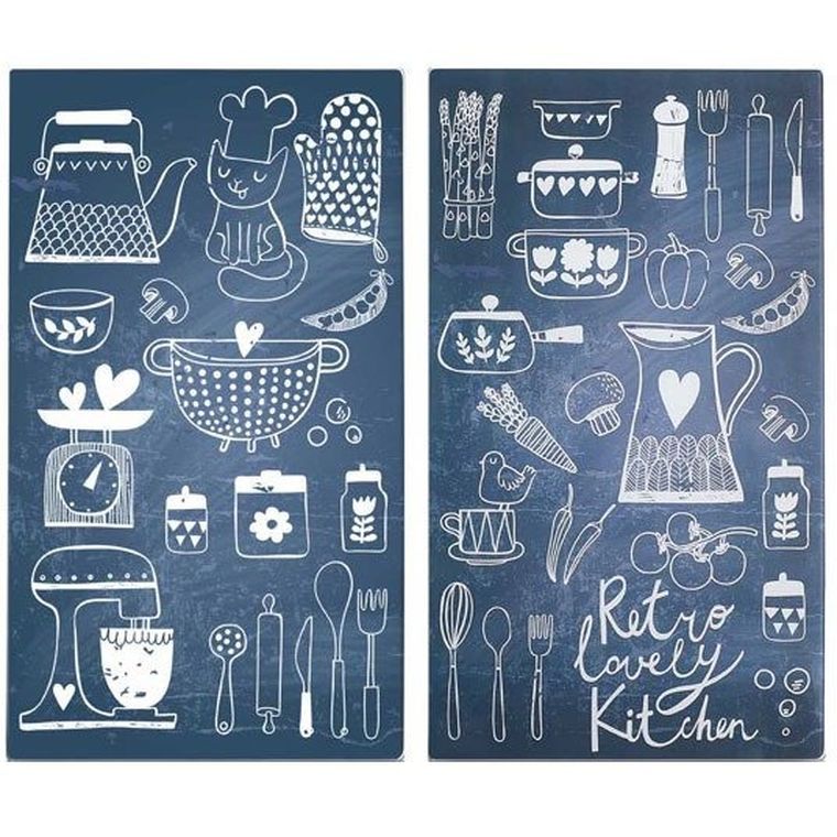 Zeller, szklane płyty ochronne na kuchenkę, Lovley Kitchen, 2 szt.