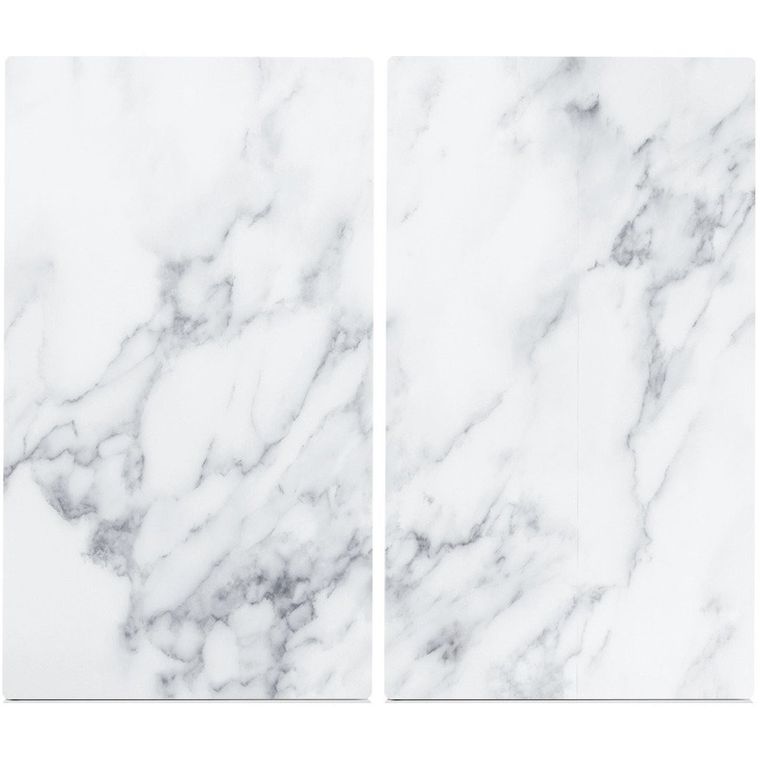 Zeller, szklane płyty ochronne na kuchenkę, Marble White, 2 szt.