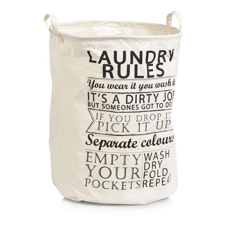 Zeller, torba na pranie, z Laundry Rules, 38-48 cm, 54 l
