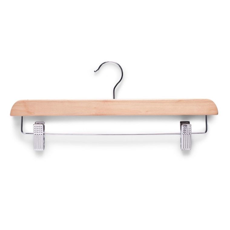 Zeller, wieszak drewniany z klipasami na spódnice, 1 szt.