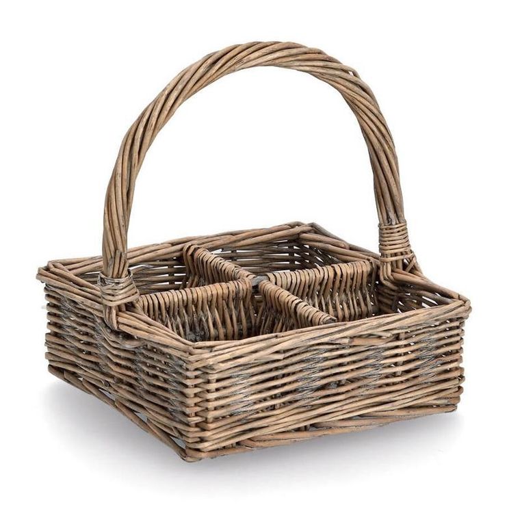 Zeller, wiklinowy koszyk z przegródkami, 20-20 cm