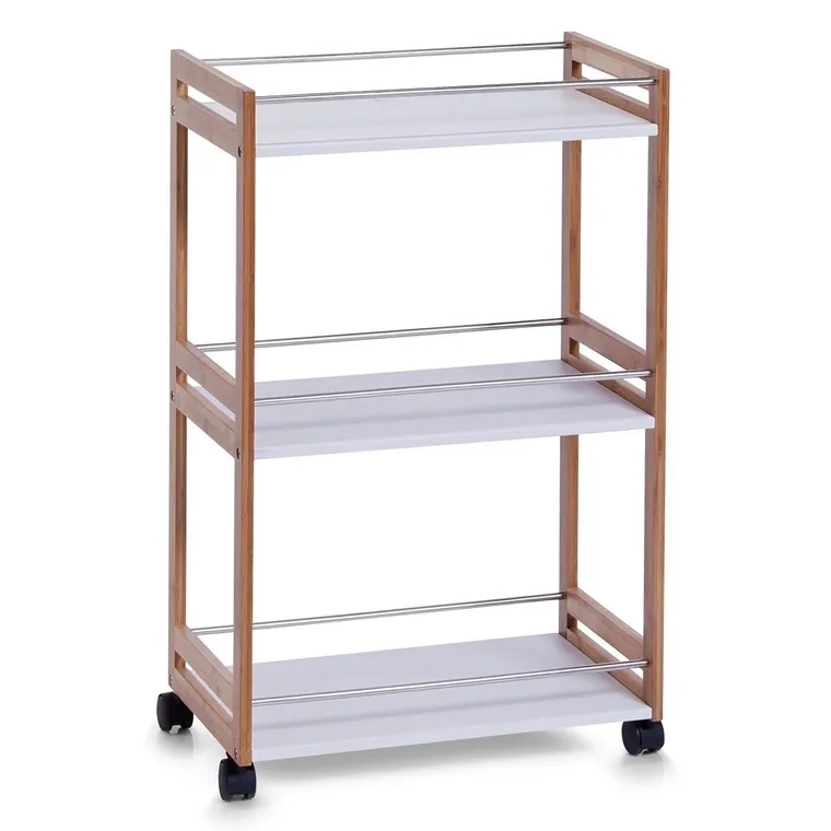 Zeller, wózek łazienkowy Bamboo, regał 3 poziomy