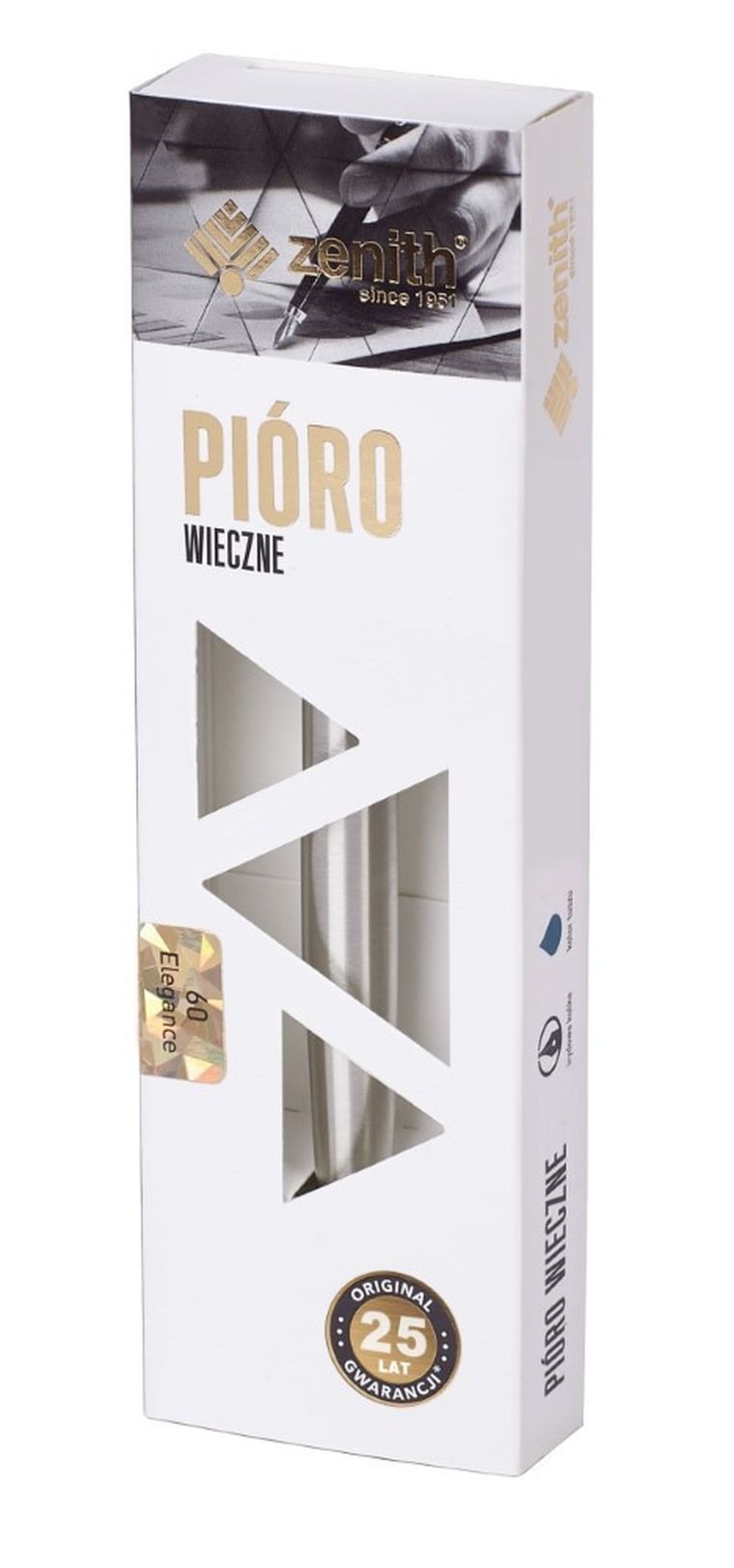Zenith 60, pióro stalowe, srebrne