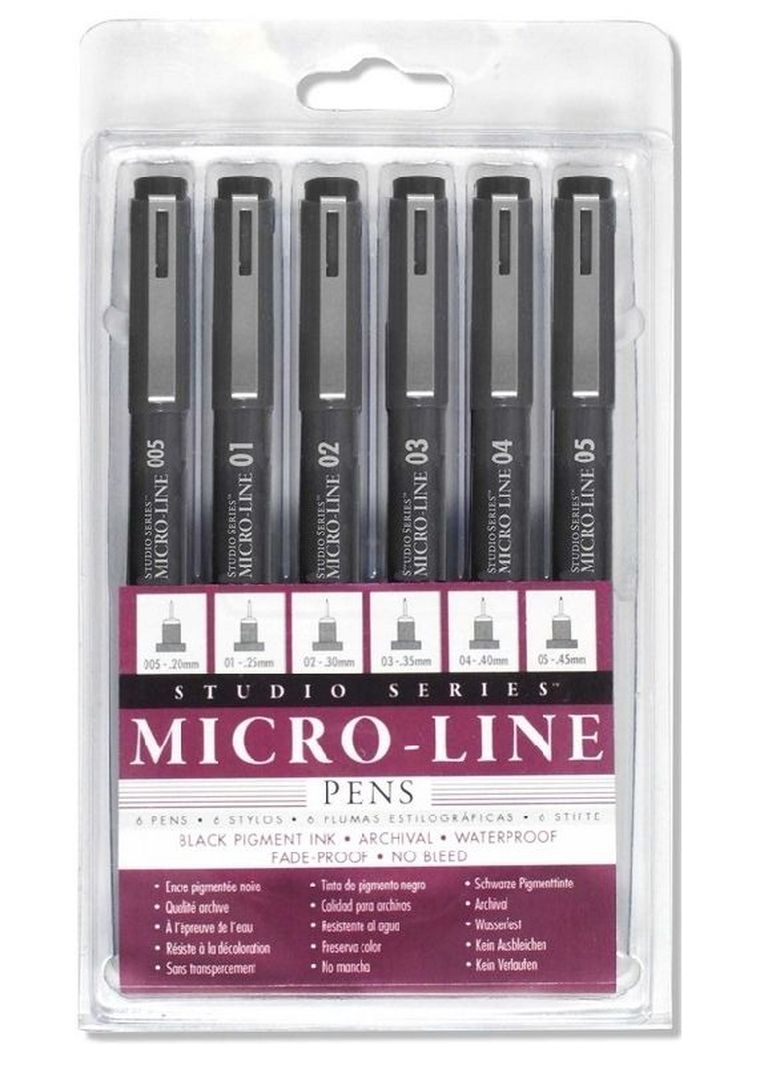 Zestaw cienkopisów kreślarskich, 6 szt.