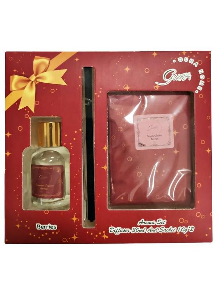Zestaw dyfuzorów zapachowych, 30 ml + saszetka Guna Home, Jagoda