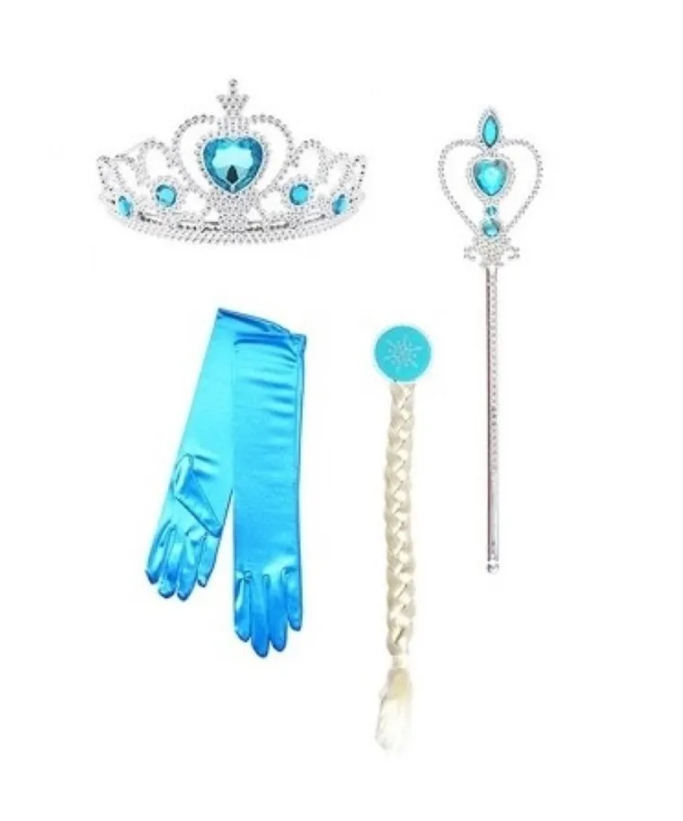 Zestaw Eliza z rękawiczkami, diadem, różdżka, warkocz, rękawiczki