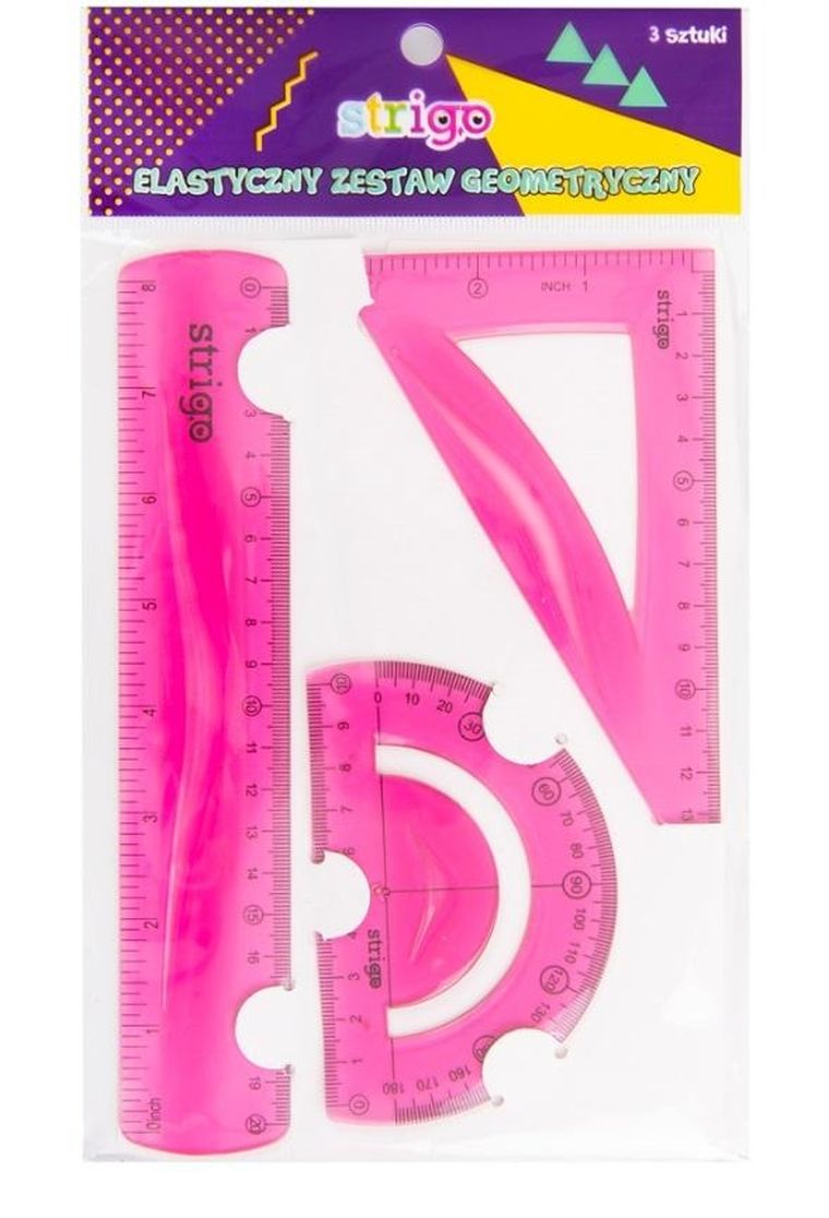 Zestaw geometryczny elastyczny, różowy