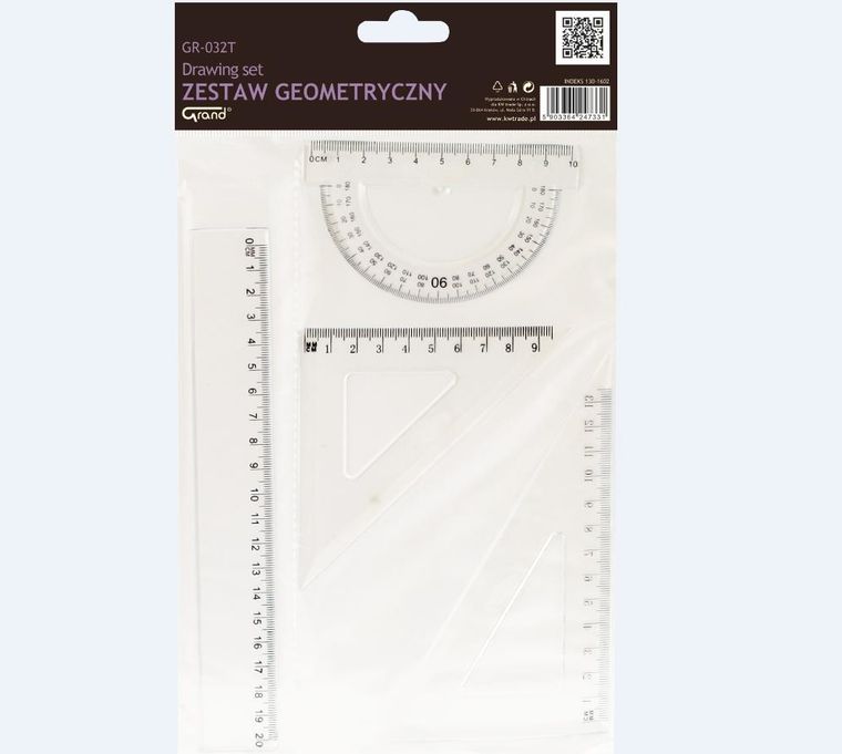 Zestaw geometryczny transparent, GR-032T